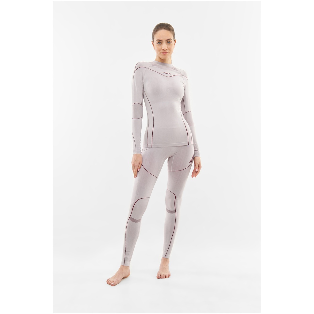 [500251255_0800] women's thermal underwear viking Gaja Turtle Neck Bamboo light grey