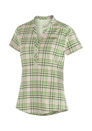 dámska košeľa MAIER SPORTS ENZ S/S W green / rose check