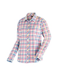 women's shirt Maier Sports KENDRA L/SW blue/rose check