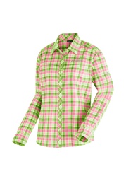 women's shirt Maier Sports KENDRA L/SW green/rose check