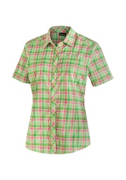 women's shirt Maier Sports KENDRA S/SW green/rose check