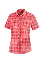 women's shirt Maier Sports KENDRA S/SW red/rose check