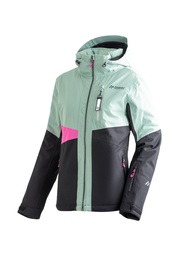 women's jacket Maier Sports Vidra black/luscious moss/pink flambé